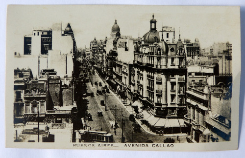 Antigua Tarjeta Postal Av. Callao Buenos Aires Ca 1930