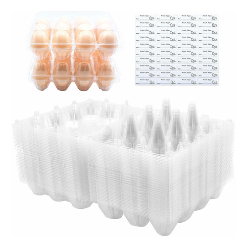 Bulkbuy Cajas De Cartón Para Huevos (40 Paquetes Plástico Tr
