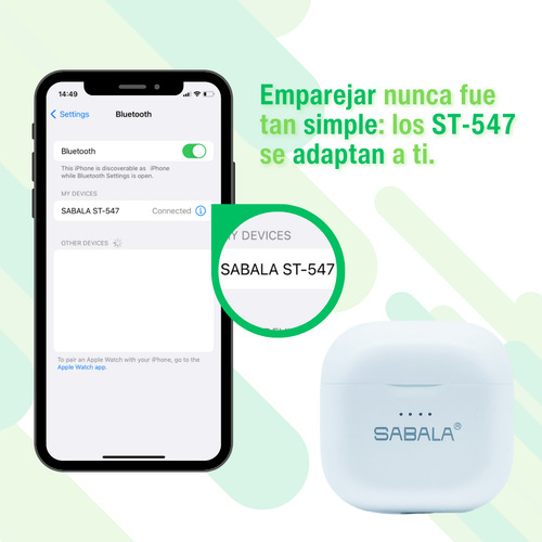 Audífono Inalámbrico Bluetooth Sabala St-547