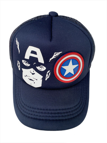 Gorra Paraniño Capitan America-varios Colores Goma 3d Mod-50