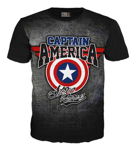 Camiseta Capitan America Marvel Super Héroe Adulto 2020