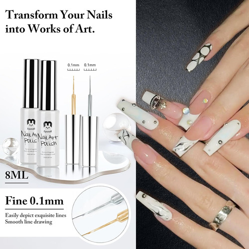 Esmalte De Uñas De Gel Metálico, Juego De 2 Esmaltes De Uñas