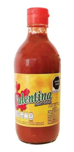 Caja Salsa Valentina De 24 Botellas Amarilla De 370 Ml.