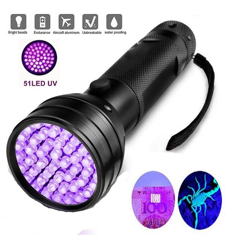 Linterna Led Uv Ultravioleta 51 Led Billetes Criminalistica