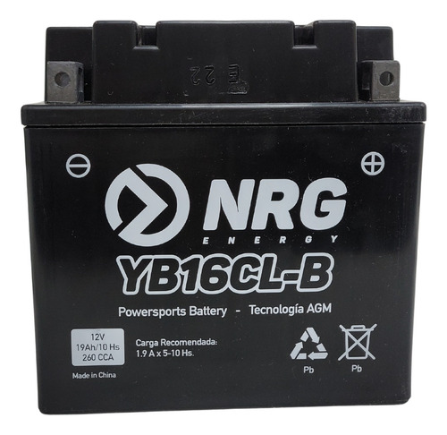 Bateria Para Moto yb16cl-b agm nrg