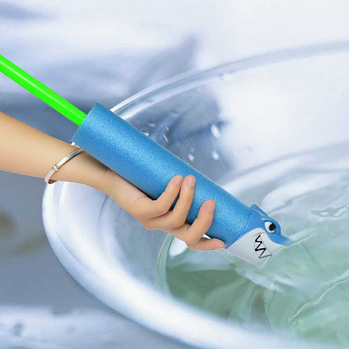 Imagen 8 de 10 de Pistola Lanza Agua Tubo Goma Espuma Flota Cocodrilo Niño