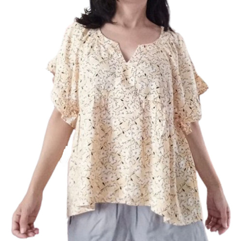 Camisa Blusa Swaga  Mujer Estampado Viscosa Volado