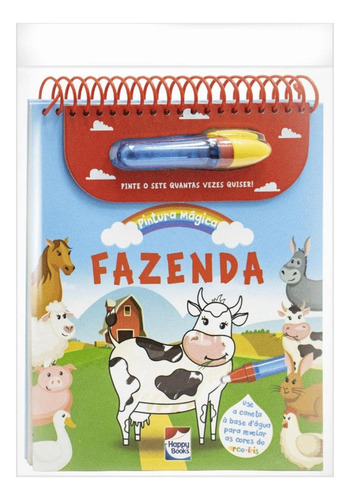 Livro De Pintura Mágica Com Água Fazenda Happy Book
