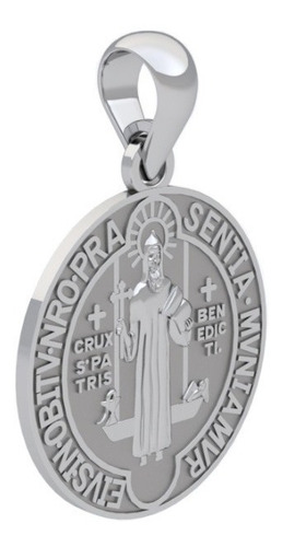 Imagen 2 de 10 de Dije Medalla San Benito Mediano De Plata .925 Agálea Joyería