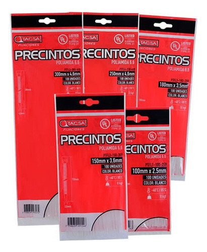 Precintos Plásticos Tacsa 1.000und 180mm X 3,5mm (18cm)