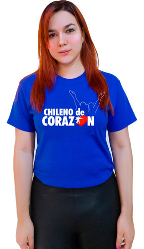 Polera Chile Fiestas Patrias Chileno De Corazón Todas Tallas