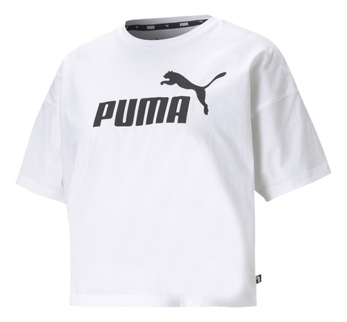 Playera Crop Top Puma Ess Logo Para Mujer