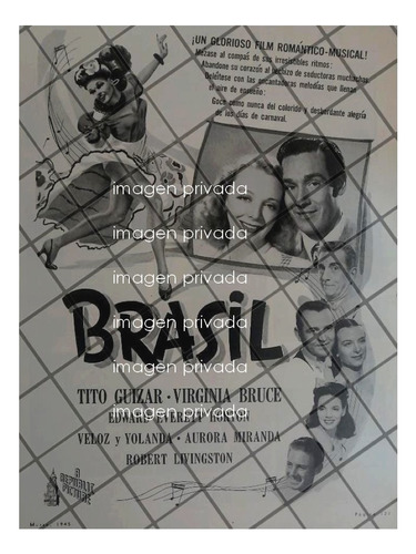 Afiche Retro Pelicula. Brasil. 1945 Tito Guizar