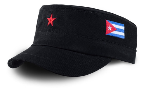 Imagen 1 de 4 de Gorra Estrella Bordada Bandera Cuba Fidel Che Visera Corta