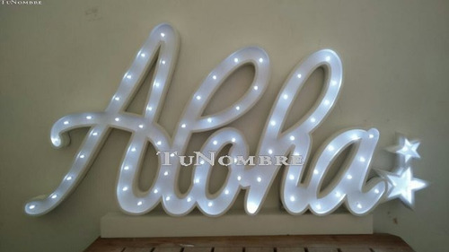 Imagen 7 de 10 de Nombres Iluminados 3 Letras 30 Cm Polyfan Cartel Con Luces