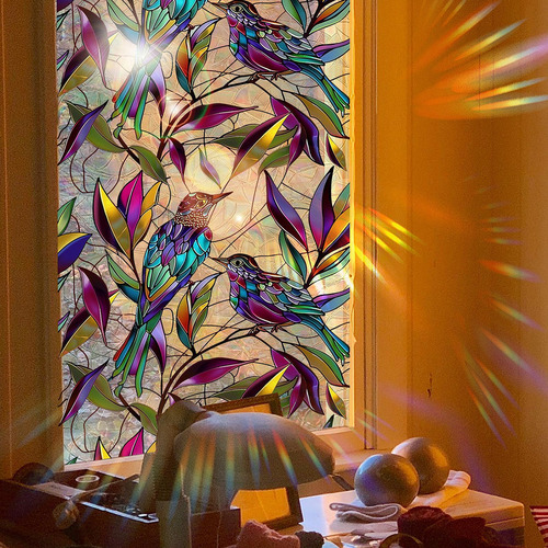 Película De Vidrieras De La Ventana De Vidrio Colorido Sala