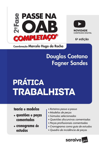 Passe Na Oab - 2ª Fase - Completaço - Prática Trabalhista..., De Rocha, Marcelo Hugo Da. Editora Saraiva, Capa Mole Em Português, 22