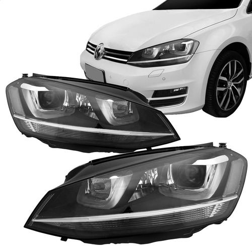 Par Farol Golf Highline 14 15 16 17 Foco Duplo Máscara Negra