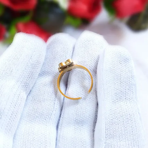 Anillo De Compromiso Laminado Oro 18k Talla 4 Y 5 Ajustable