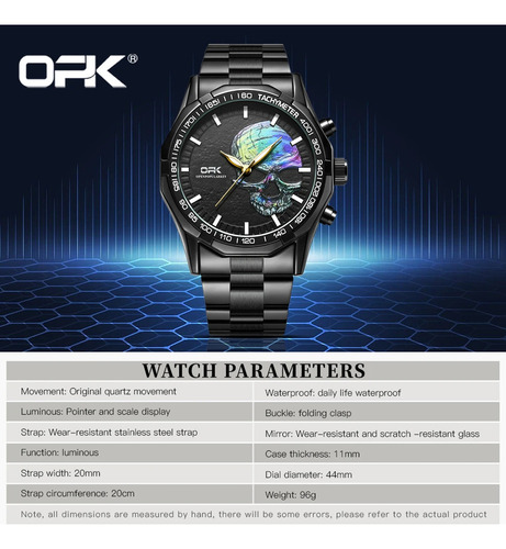 Reloj Sku Clásico De Cuarzo Original Opk En Relieve Con