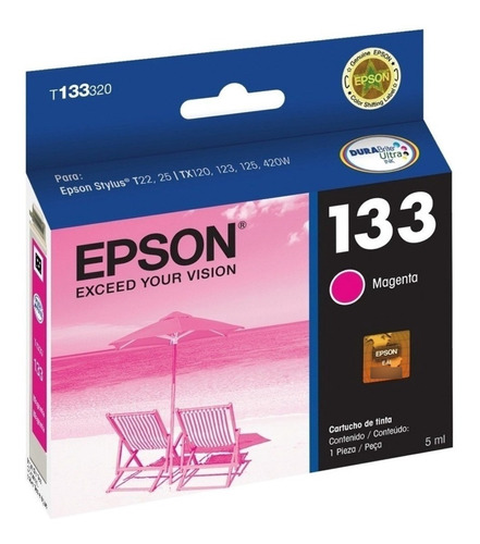 Cartucho Original Epson 133 Magenta Tx135 Tx133 Tx125 Tx123