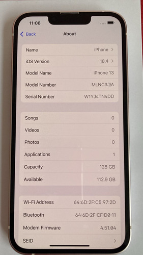 Iphone 13 Pink 128 Gb - Excelente (reacondicionado) Bat 100% Rosa Claro (Reacondicionado)