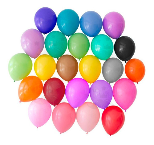 50 Balões Bexigas De Festa Várias Cores Nº8 - Aniversário