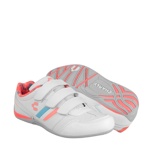 Tenis Charly Casuales Para Mujer Simipiel Blanco Coral 10417