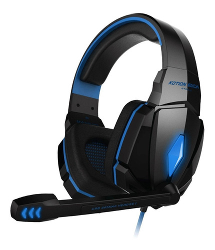 Audifono Diadema Gamer Kotion Each G4000 Usb Microfono Azul