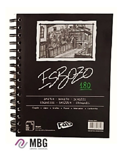 Block Dibujo Esbozo A5 180grs 40 Hojas Lisas -premium-