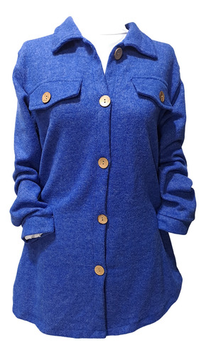 Camisaco Saco Camisa Cardigan Lanilla Frizada Elastizada