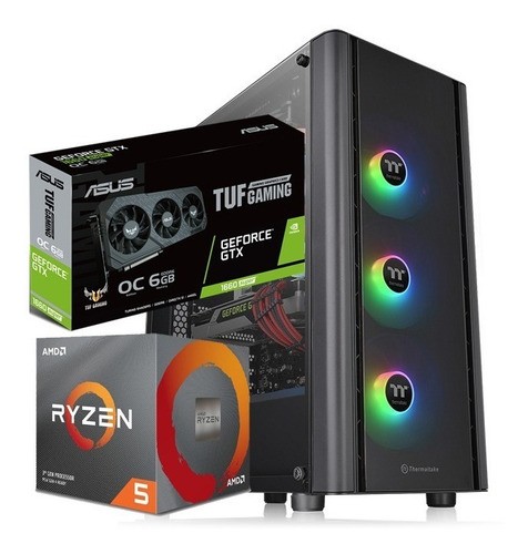 Imagem 1 de 3 de Pc Gamer Ryzen 5, 8gb, Ssd 240gb, Gtx 1660 Super 6gb, Rgb