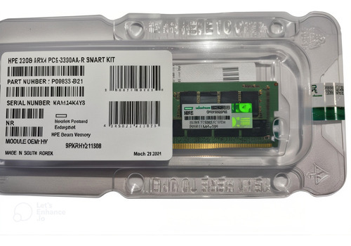 Memoria Ram Hpe 32gb P06033-b21 Dual Rank Ddr4-3200