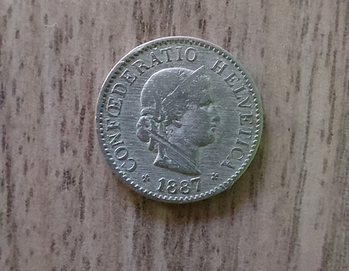 Moneda De 5 Rappen Año 1887