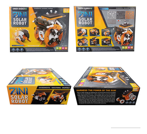 Robot Solar de Juguete Kit de Robots Briko Educativo 7 en 1 Robot para Niños Naranja Hong Jie Toys 0047 Hong Jie Toys