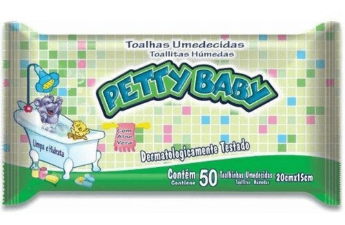 Toalha Umedecida Petty Baby - 50 Unidades Full