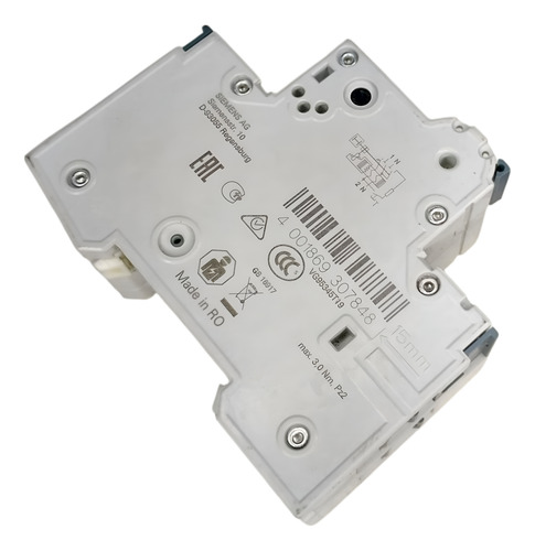Disjuntor Dr Siemens C16 5su1354-1kk16 Rcb0 230v 16a 1p+n (Usado)