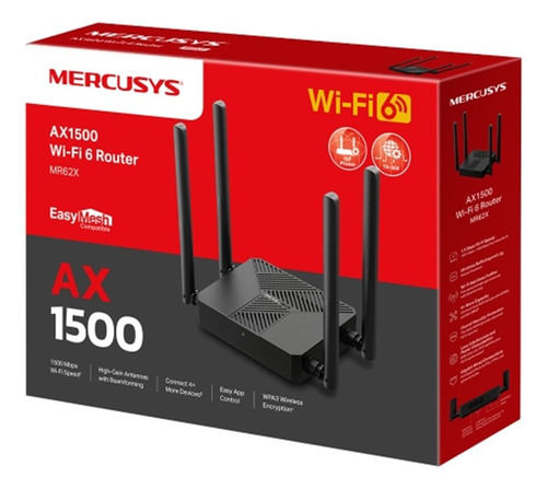 Router Mercusys Wifi 6 Ax1500 Doble Banda Gigabit Mr62x