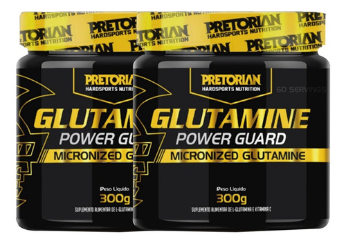 Kit 2 Glutamine Power Guard 300g Pretorian Sabor Natural