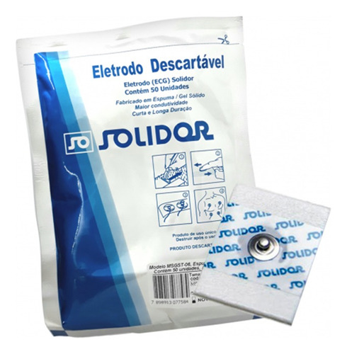 Eletrodo Ecg Solidor Adulto - Kit 02 Caixas C/500 Total 1000