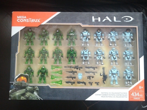 Faithful Vs Faller, Halo, Set De 20 Figuras,mega Construx, (Usado)