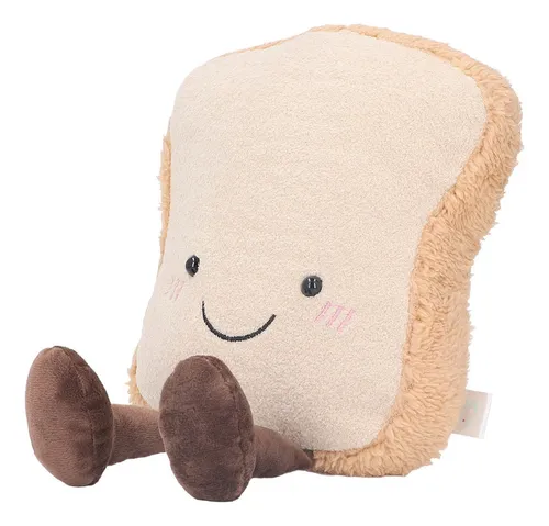 Cojín De Pan Tostado De Peluche – Suave Y Divertido, Medidas 19x18 Cm, Decoración 3D Para Hogar Y Oficina