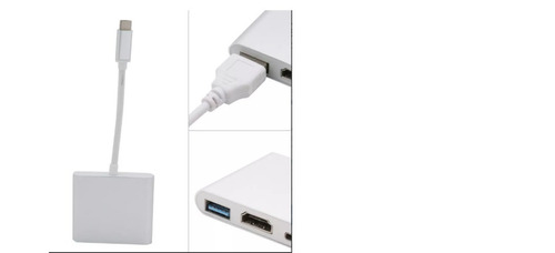 Hub Conexões - Usb F Hdmi Full Hd Fêmea E Usb-c 3.1 