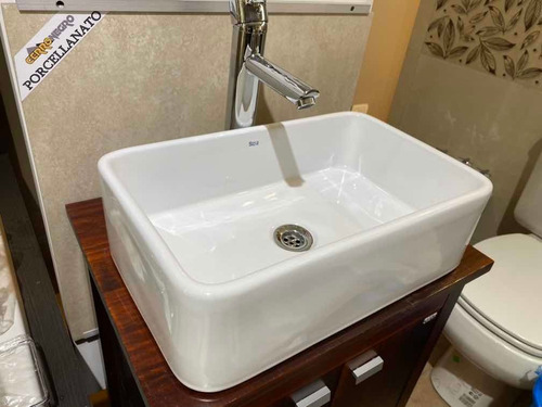 Pileta apoyo Roca lea lavatorio rectangular 45x30x13 blanco