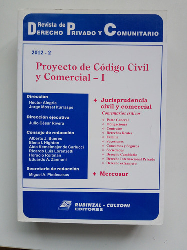 Proyecto De Código Civil Y Comercial I 2012-2 / Rdpyc