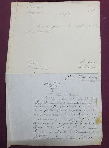 1865 Documento Antiguo Aguila Coronada Segundo Imperio Carta