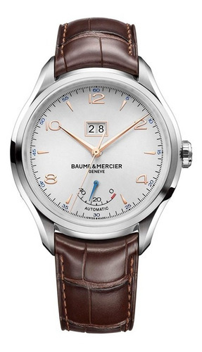 Reloj Baume & Mercier Clifton 10205 Automatic Reserva Marcha Color de la correa Marrón oscuro Color del bisel Plateado Color del fondo Plateado