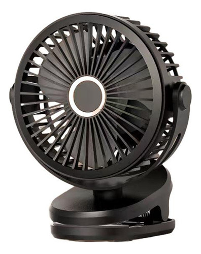 Mini ventilador portátil silencioso, recargable, color negro, batería de larga duración para coche, mesa, clip y pared, 4 pulgadas, 1500 mAh