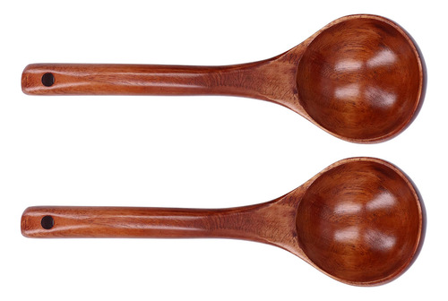 Cuchara De Madera De 8 Cm De Ancho De Boca, 2 Cucharones De
