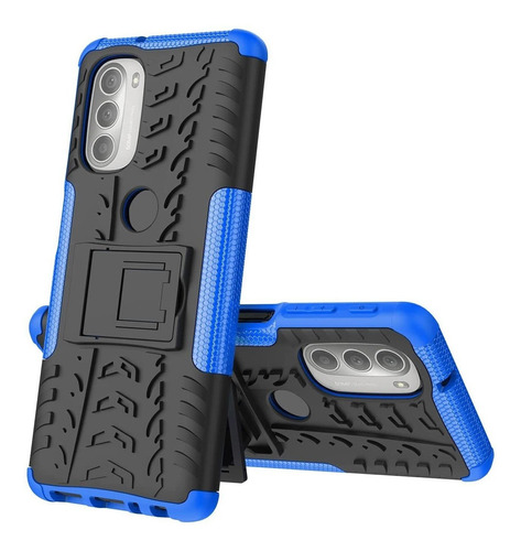 Funda Motorola Moto G51 5g Isadenser Con Soporte Azul